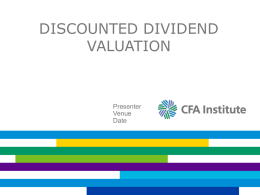 Discounted Dividend Valuation (Ch. 3)