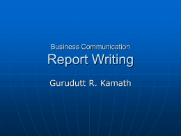 Report Writing - Business Communication Headline News