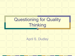 Questioning for Quality Thinking