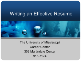 Click to add title - University of Mississippi Career Center