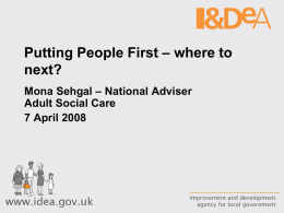 Putting People First – where next?
