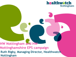 Healthwatch Nottingham’s role in how the Board engages
