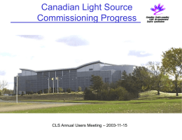 Storage Ring (SR1) - Canadian Light Source