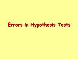 Errors in Hypothesis Tests