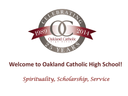 Welcome to Oakland Catholic High School