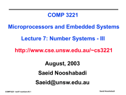 ELEC 2041 Microprocessors and Interfacing Lecture 0