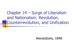 Chapter 14 – Surge of Liberalism and Nationalism