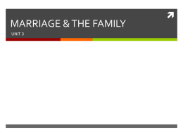 MARRIAGE & THE FAMILY