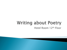 Writing about Poetry - Robbiedempsey's Blog