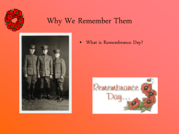 Why We Remember Them