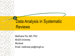 Data Analysis in Systematic Reviews