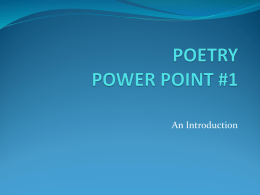 POETRY POWER POINT #1