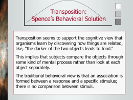 Transposition: Spence’s Behavioral Solution