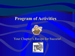 Program of Activities
