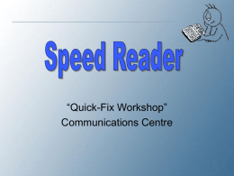 Speed Reader - Mohawk College