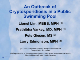 An Outbreak of Cryptosporidiosis in a Public Swimming Pool