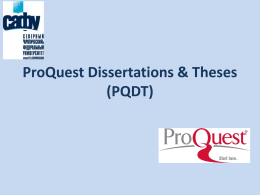 ProQuest Dissertations & Theses (PQDT)
