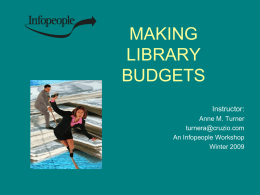 CREATING A PUBLIC LIBRARY BUDGET: WHAT’S IN IT AND …