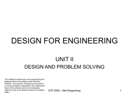 DESIGN FOR ENGINEERING