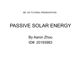 Passive Solar Energy