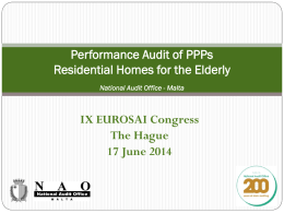 Performance Audit of PPPs Residential Homes for the Elderly