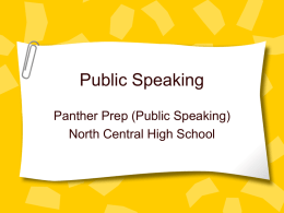 SPCH 275, Public Speaking