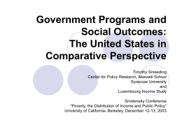 Government Programs and Social Outcomes: The United States