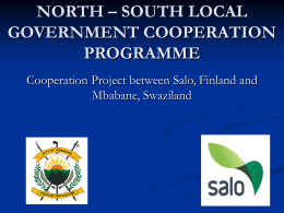 Cooperation Project between Salo, Finland and Mbabane