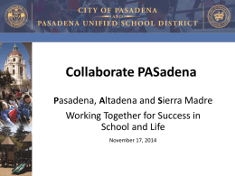 Collaborate PASadena - City of Pasadena, California
