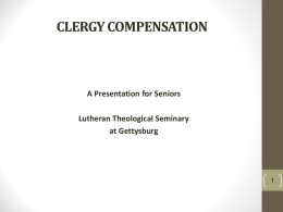 CLERGY COMPENSATION - Lutheran Theological Seminary at