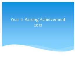 Year 11 Raising Achievement 2011