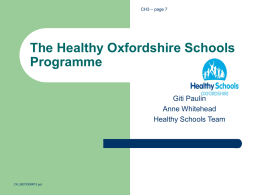 The Healthy Oxfordshire Schools Programme