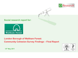 Cohesion Summary Report - Waltham Forest Council
