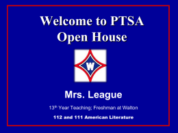 Welcome to PTSA Open House Please sign in.