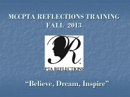 MCCPTA Reflections Training 2007