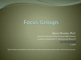 Focus Groups 101: A Journey Into Student Perspective