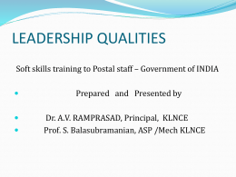 What is Leadership? - K. L. N. College of Engineering