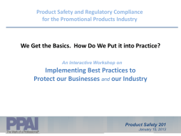PPAI Product Safety Summit 2012