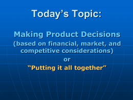 Product Decisions - Stevens Institute of Technology