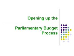 Budget transparency: what role for parliament and civil