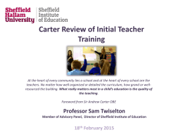 Sam Twiselton - Carter Review