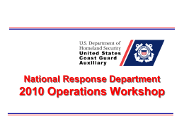 2010 Ops Workshop - US Coast Guard Auxiliary