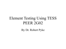 Element Testing Using TESS PEER 2G02