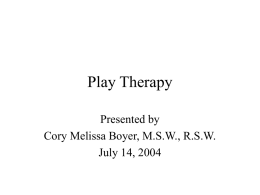 Play Therapy - University of Toronto