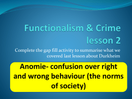 Functionalism & Crime lesson 2