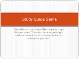 Study Guide Game - Campbell County High School