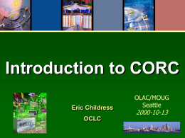 Introduction to CORC