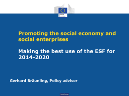 Promoting social economy and social enterprises
