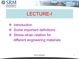 LECTURE-I - Srm University