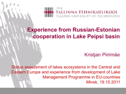 Experience from Russian-Estonian cooperation in Lake